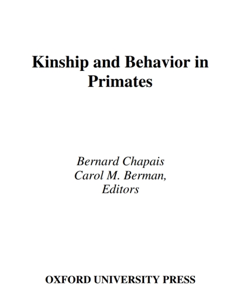 Cover image for book Kinship and Behavior in Primates
