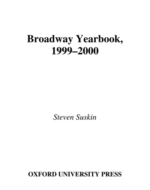 Cover image for book Broadway Yearbook, 1999-2000