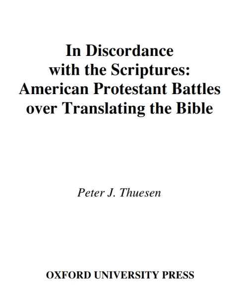 Cover image for book In Discordance with the Scriptures