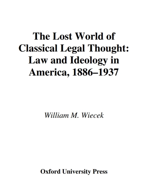 Cover image for book The Lost World of Classical Legal Thought