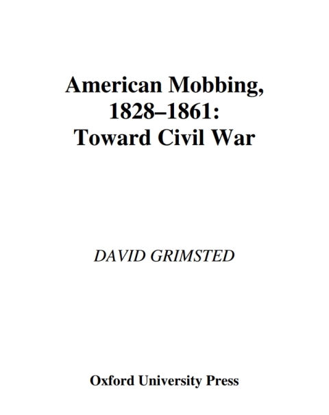 Cover image for book American Mobbing, 1828-1861