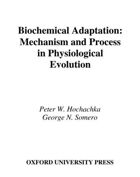 Cover image for book Biochemical Adaptation