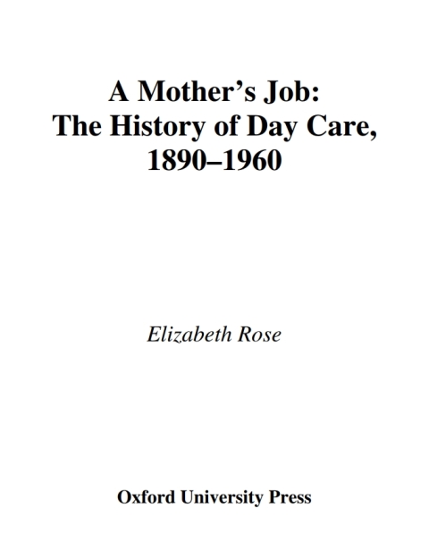 Cover image for book A Mother's Job