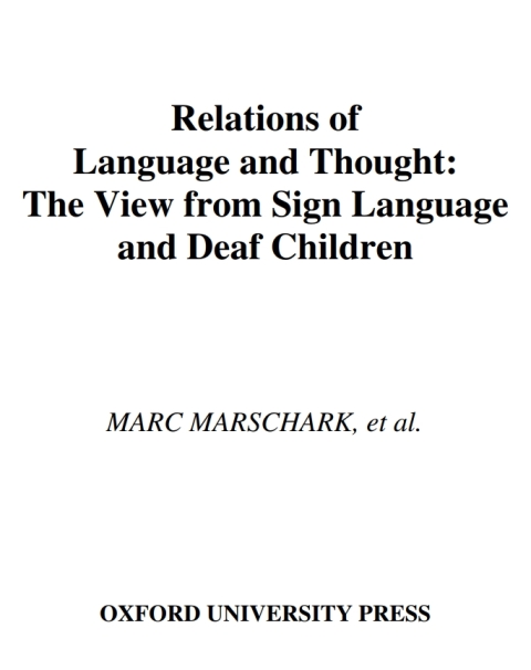Cover image for book Relations of Language and Thought