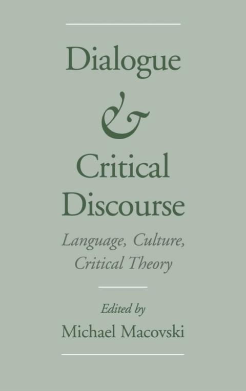 Cover image for book Dialogue and Critical Discourse