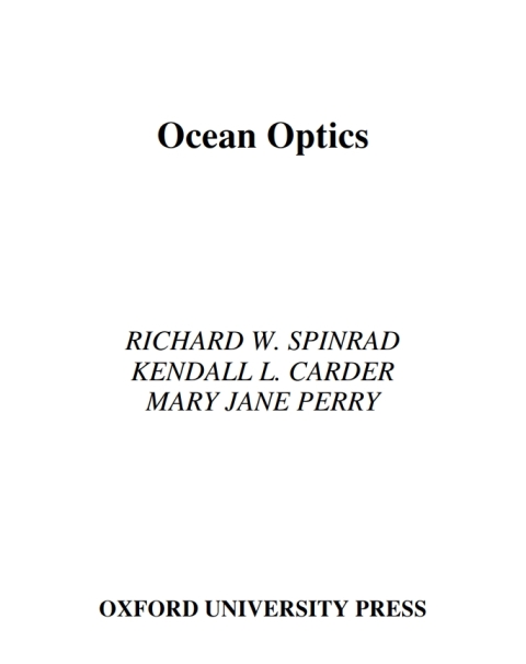 Cover image for book Ocean Optics