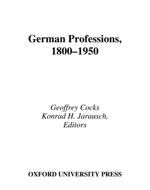 Cover image for book German Professions, 1800-1950