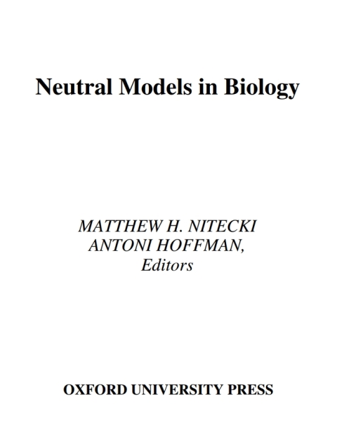 Cover image for book Neutral Models in Biology