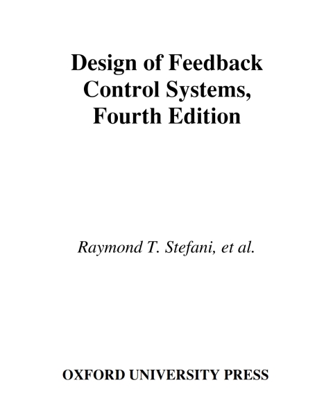 Cover image for book Design of Feedback Control Systems
