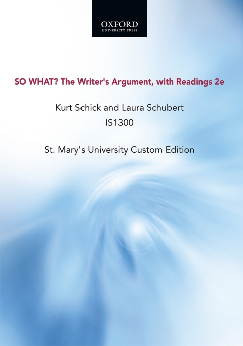 Cover image for book SO WHAT? The Writer's Argument with Readings 2e