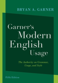 Cover image: Garner's Modern English Usage 5th edition 9780197599020