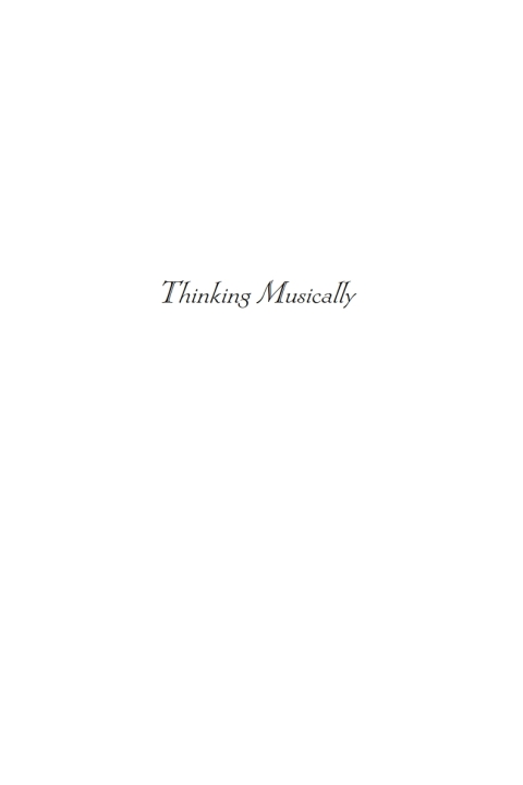 Cover image for book Thinking Musically