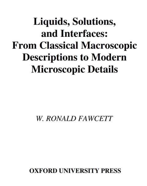 Cover image for book Liquids, Solutions, and Interfaces