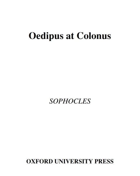 Cover image for book Oedipus at Colonus
