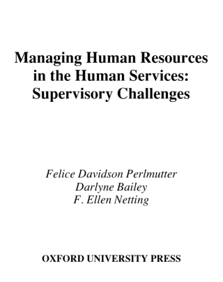 Managing Human Resources in the Human Services