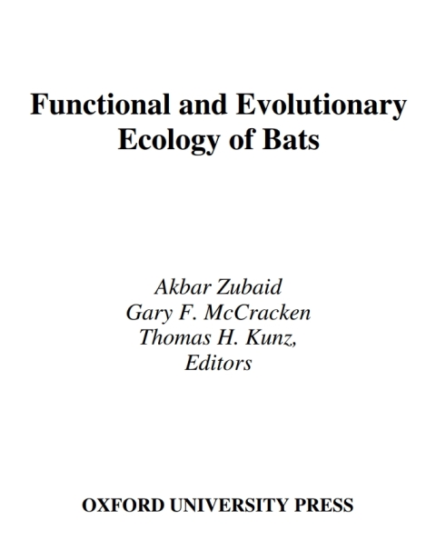 Cover image for book Functional and Evolutionary Ecology of Bats