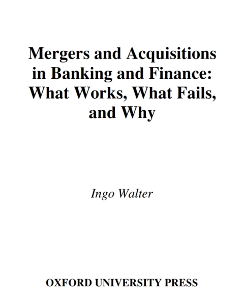 Cover image for book Mergers and Acquisitions in Banking and Finance