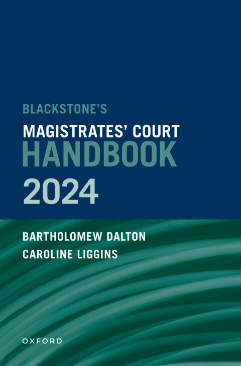 Cover image for book Blackstone's Magistrates' Court Handbook 2024