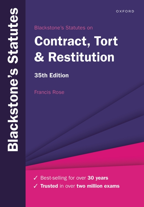 Cover image for book Blackstone's Statutes on Contract, Tort & Restitution