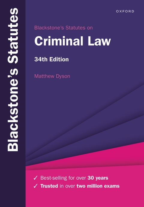 Cover image for book Blackstone's Statutes on Criminal Law