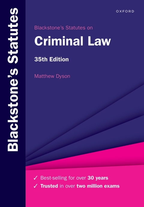 Cover image for book Blackstone's Statutes on Criminal Law