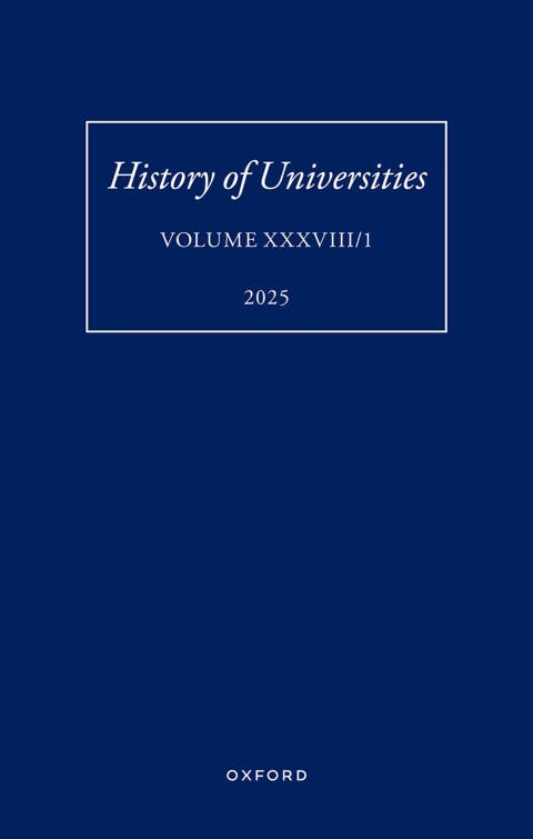 Cover image for book History of Universities: Volume XXXVIII/1