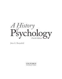 Cover image: A History of Psychology 4th edition 9780199007929