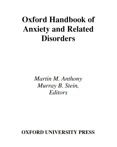 Cover image for book Oxford Handbook of Anxiety and Related Disorders