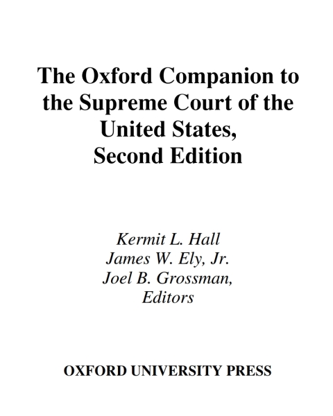 Cover image for book The Oxford Companion to the Supreme Court of the United States