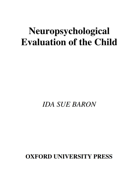Cover image for book Neuropsychological Evaluation of the Child