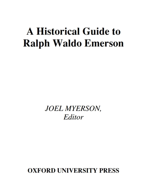 Cover image for book A Historical Guide to Ralph Waldo Emerson