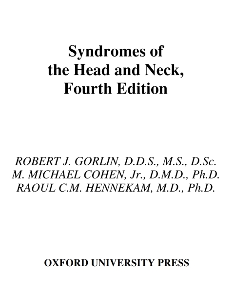 Cover image for book Syndromes of the Head and Neck