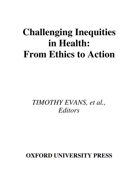 Cover image for book Challenging Inequities in Health