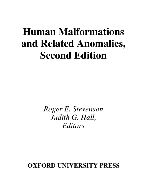 Cover image for book Human Malformations and Related Anomalies