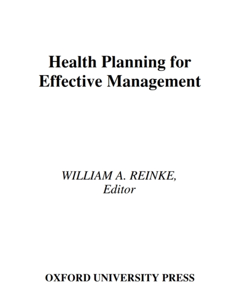 Cover image for book Health Planning for Effective Management