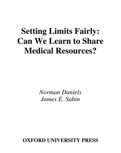 Cover image for book Setting Limits Fairly