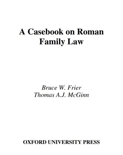 Cover image for book A Casebook on Roman Family Law