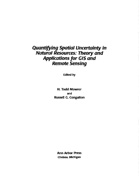 Cover image for book Quantifying Spatial Uncertainty in Natural Resources