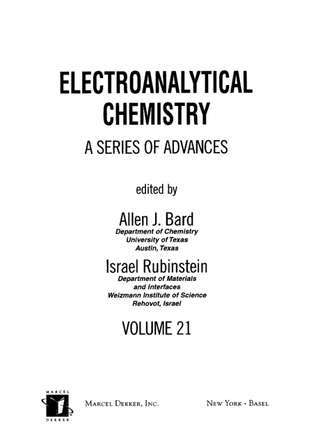 Cover image for book Electroanalytical Chemistry