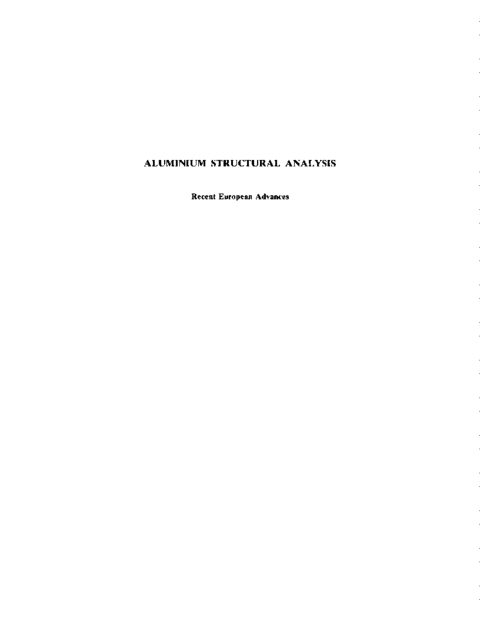 Cover image for book Aluminium Structural Analysis