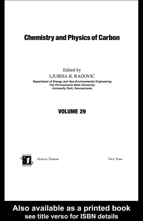 Cover image for book Chemistry & Physics Of Carbon