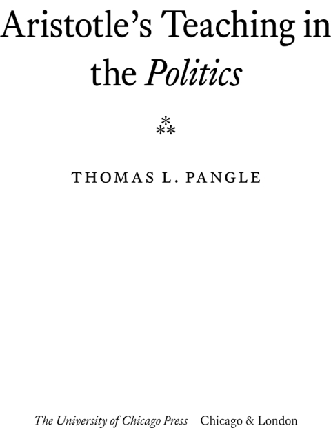 Cover image for book Aristotle's Teaching in the "Politics"