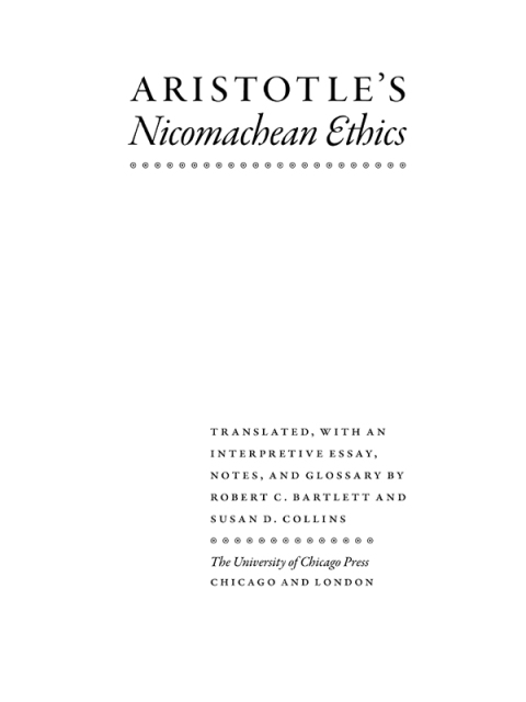 Aristotle's Nicomachean Ethics 
