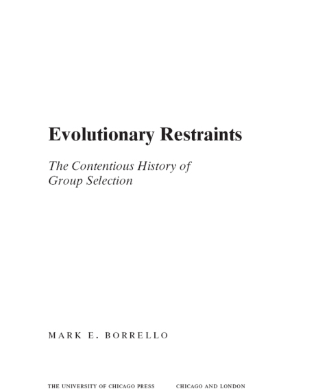 Cover image for book Evolutionary Restraints
