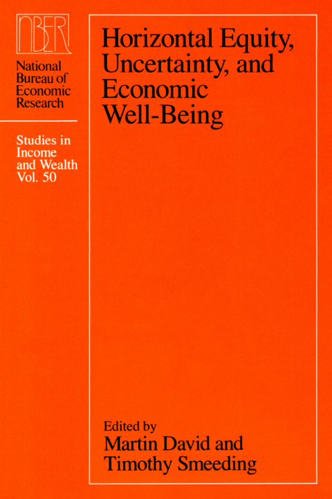 Cover image for book Horizontal Equity, Uncertainty, and Economic Well-being