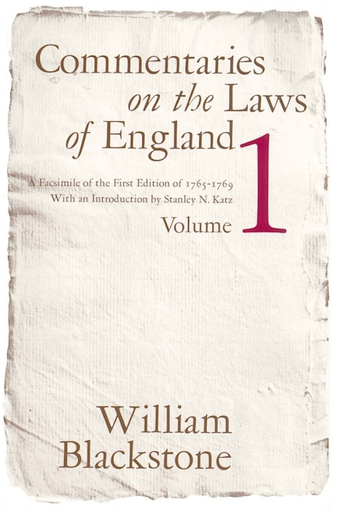 Cover image for book Commentaries on the Laws of England, Volume 1