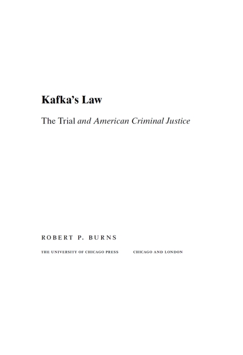 Cover image for book Kafka's Law