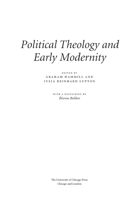 Political Theology and Early Modernity 