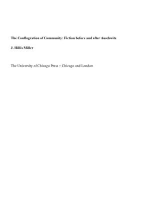 The Conflagration of Community