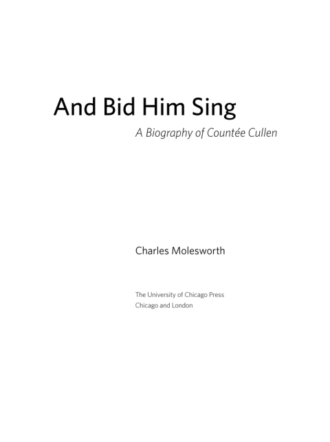 Cover image for book And Bid Him Sing